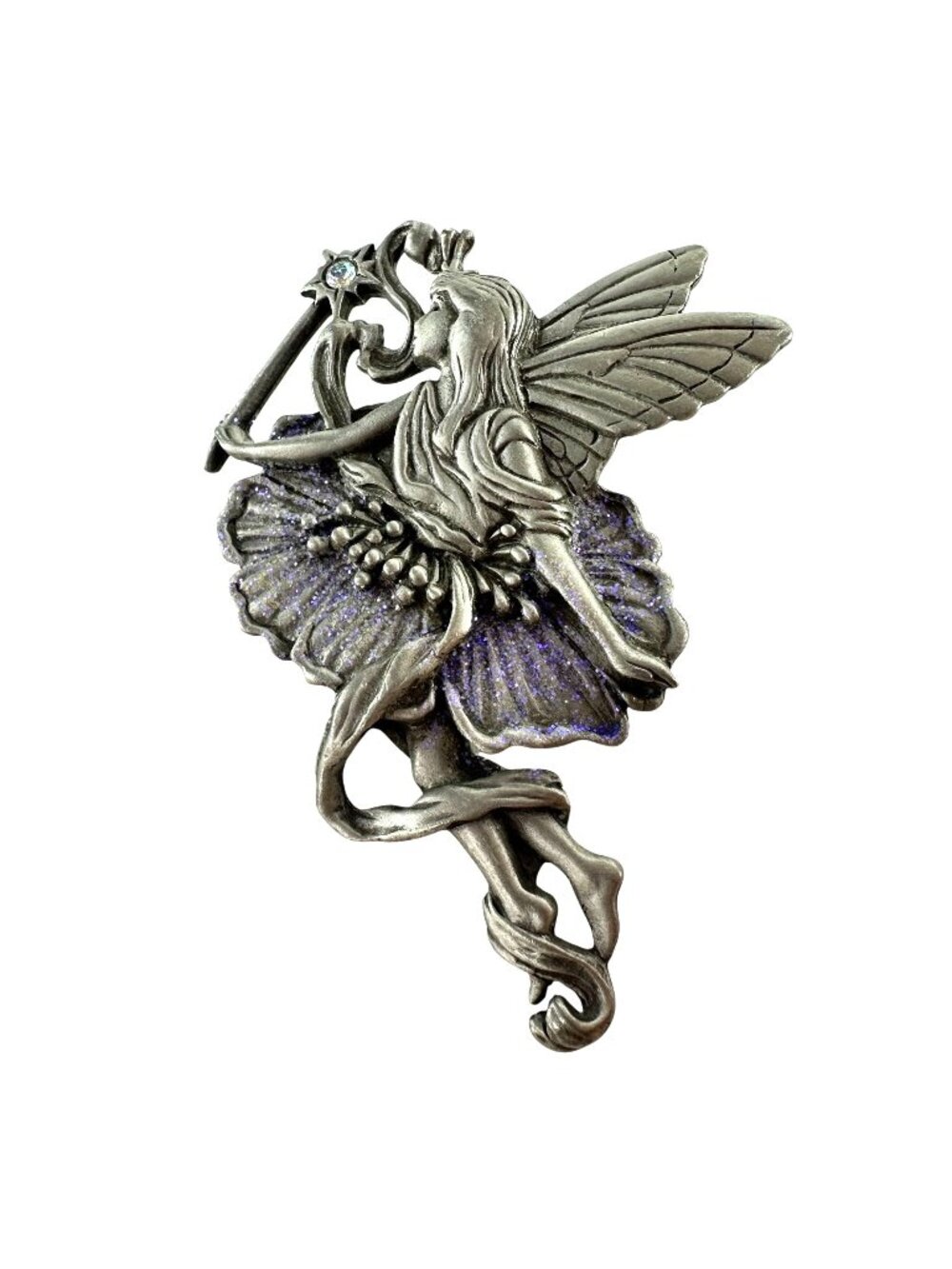 JJ Fairy Brooch With Wand & Purple Glitter Dress